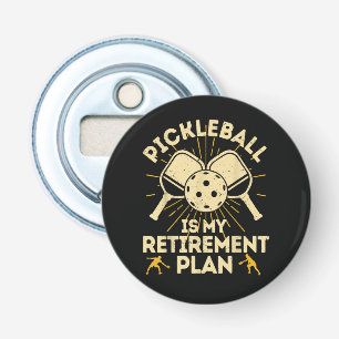 Grappige Pickleball Mijn Pensioenplan Vintage Button Flesopener