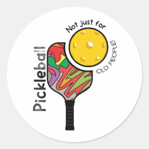 Grappige Pickleball-mok voor spelers van alle leef Ronde Sticker
