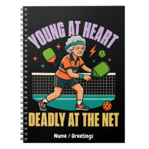 Grappige Pickleball Oma Jong van Hart Dodelijk Net Notitieboek