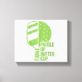 Grappige pickleball paddle up boterkop canvas afdruk (Voorkant)