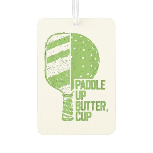 Grappige pickleball paddle up boterkop luchtverfrisser (Achterkant)