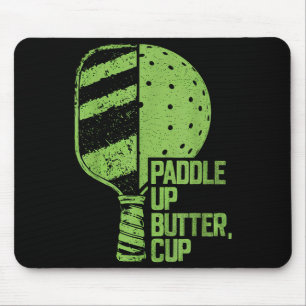 Grappige pickleball paddle up boterkop muismat