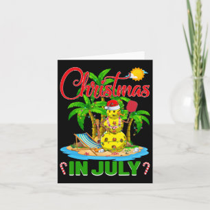 Grappige Pickleball Santa Hat Hawaiian Kerstmis in Kaart