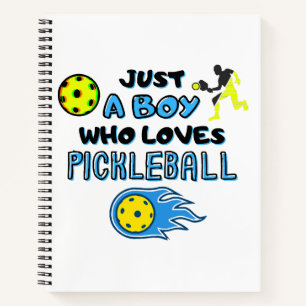 Grappige Pickleball Speler Gewoon Een Jongen Die V Notitieboek