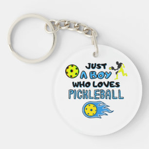 Grappige Pickleball Speler Gewoon Een Jongen Die V Sleutelhanger