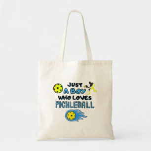 Grappige Pickleball Speler Gewoon Een Jongen Die V Tote Bag