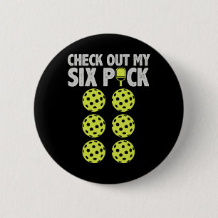 Grappige Pickleball speler Mannen Paddleball Contr Ronde Button 5,7 Cm