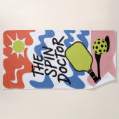 Grappige Pickleball The Spin Doctor Strandlaken (Voorkant)