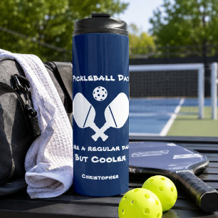 Grappige Pickleball Vader Naam Blauw Thermosbeker