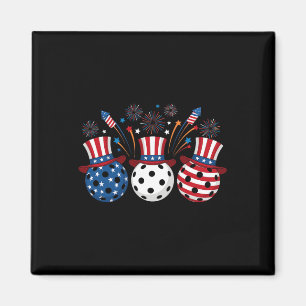Grappige Pickleball-Vuurwerk Amerikaanse Vlag 4e O Magneet