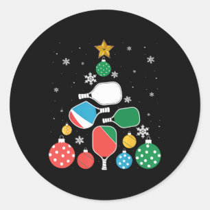 Grappige Picklebyll kerstboom Santa Picklell X-m Ronde Sticker