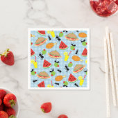 Grappige picknick voedsel patroon papier servetten (Insitu)