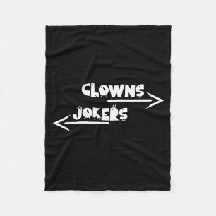 Grappige pijlrichting clowns naar links jokers naa fleece deken