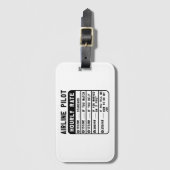 Grappige piloot uurtarief luchtvaart bagagelabel (Voorkant (verticaal))