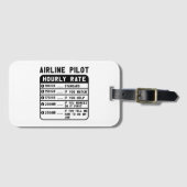 Grappige piloot uurtarief luchtvaart bagagelabel (Voorkant (horizontaal))