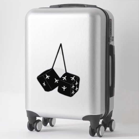 Grappige piloot vliegtuigen pluizige fuzzy dobbels sticker (Koffer)