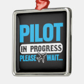 Grappige Pilot in Progress Flight School Student Metalen Ornament (Links)