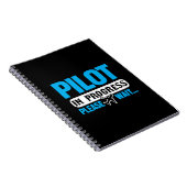 Grappige Pilot in Progress Flight School Student Notitieboek (Rechterzijde)