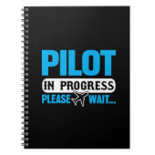 Grappige Pilot in Progress Flight School Student Notitieboek (Voorkant)
