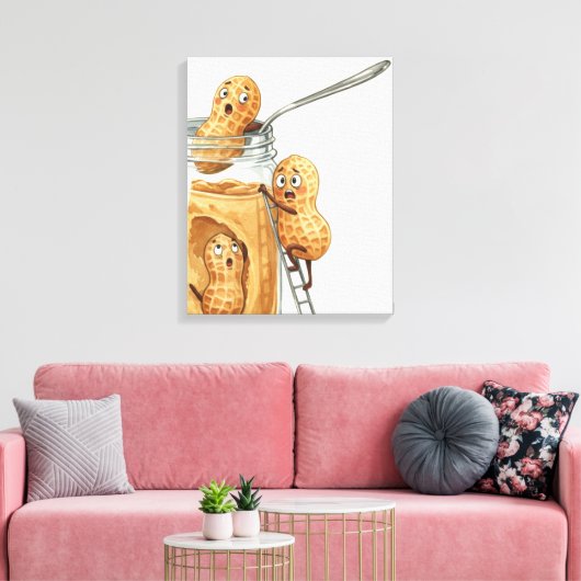 Grappige Pindakaas Canvas Afdruk (Insitu (Woonkamer))