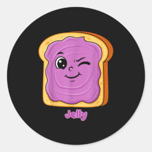 Grappige pindakaas-jam Vrienden Schattig Voedsel M Ronde Sticker