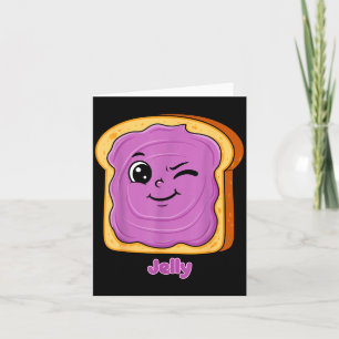 Grappige Pindakaas-jelly Vrienden Schattig Voedsel Kaart