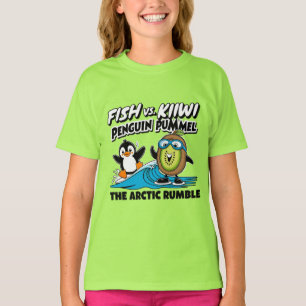 Grappige pinguïn en kiwi t-shirt