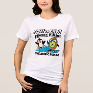 Grappige pinguïn en kiwi Tri-Blend shirt