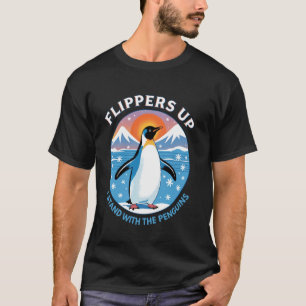 Grappige Pinguïn Flippers Omhoog Ik Sta Met De Pin T-shirt