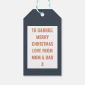 grappige pinguïn-gepersonaliseerde kinderen cadeaulabel (Achterkant)