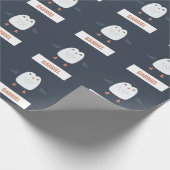 grappige pinguïn-gepersonaliseerde kinderen cadeaupapier (Hoek)