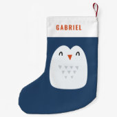 grappige pinguïn gepersonaliseerde kinderen kleine kerstsok (Achterkant)