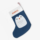 grappige pinguïn gepersonaliseerde kinderen kleine kerstsok (Achterkant (Hangend))
