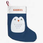 grappige pinguïn gepersonaliseerde kinderen kleine kerstsok (Voorkant)