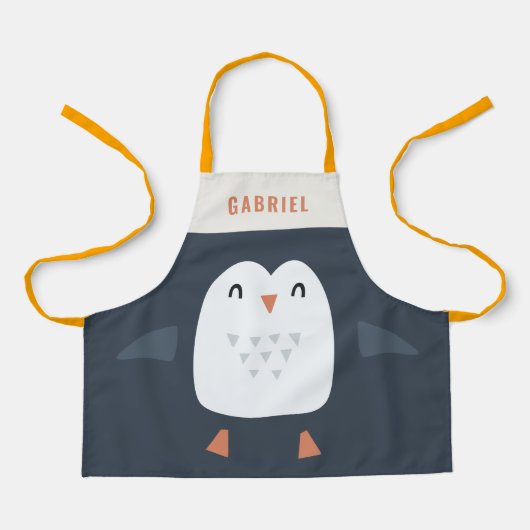 grappige pinguïn gepersonaliseerde kinderen schort (Voorkant)
