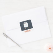 grappige pinguïn-gepersonaliseerde kinderen vierkante sticker (Envelop)
