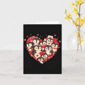 Grappige Pinguïn Hart Valentijn Pinguïn Vrouwen Ma Kaart (Gele Bloem)