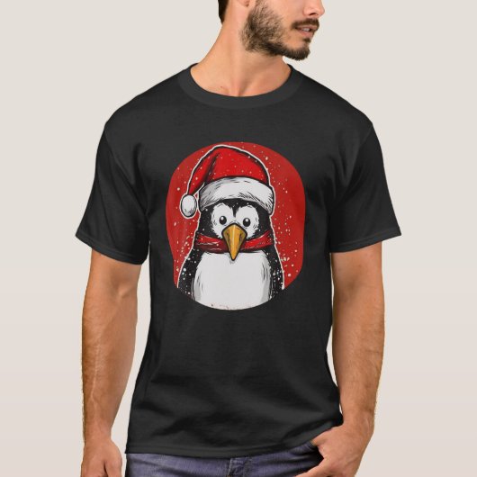 Grappige Pinguïn Kerst Dierenvrienden Gift Mannen T-shirt (Voorkant)