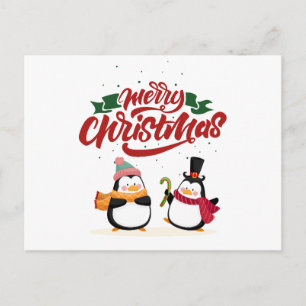 Grappige Pinguïn Kerstkaart, Prettig Kerstfeest Feestdagenkaart