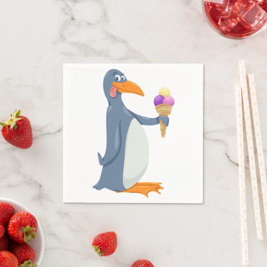 Grappige pinguïn met ijspapier servetten (Insitu)