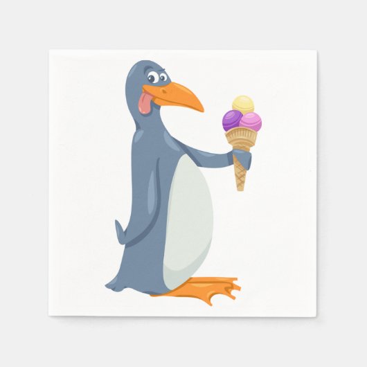 Grappige pinguïn met ijspapier servetten (Voorkant)