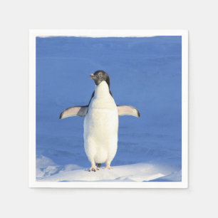 Grappige pinguïn op ijs servet