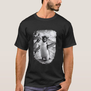 Grappige Pinguïn Selfie op Strand, Cute Pinguïns C T-shirt