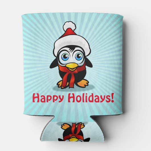 Grappige Pinguïn Sinterklaas Blikjeskoeler (Achterkant)