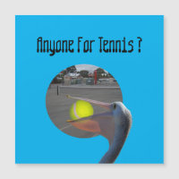 Grappige Pinguïn Tennisser, Magnetische Kaart