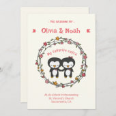 Grappige pinguïn uitnodigingskaart kaart (Voorkant / Achterkant)