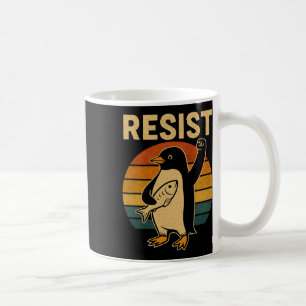 Grappige pinguïn verzet zich tegen pinguïns protes koffiemok