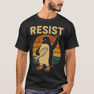Grappige pinguïn verzet zich tegen pinguïns protes t-shirt