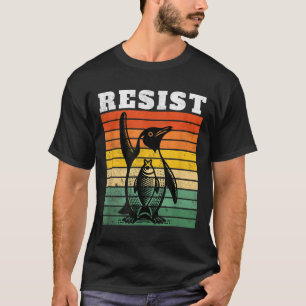 Grappige pinguïn verzet zich tegen pinguïns protes t-shirt