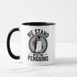 Grappige pinguïn verzet zich tegen protest tegen t mok